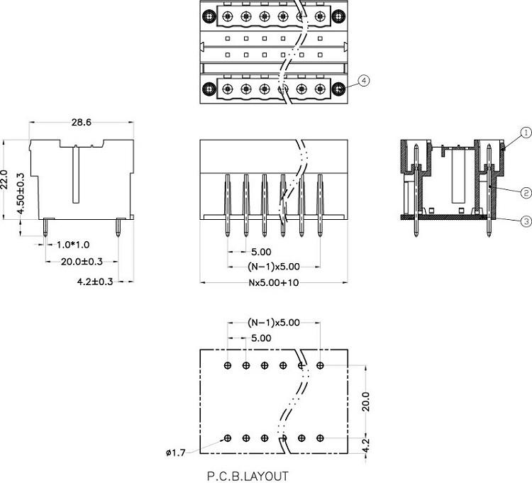 pcb screw terminal connector