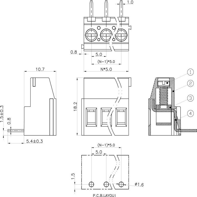 6 pin screw terminal