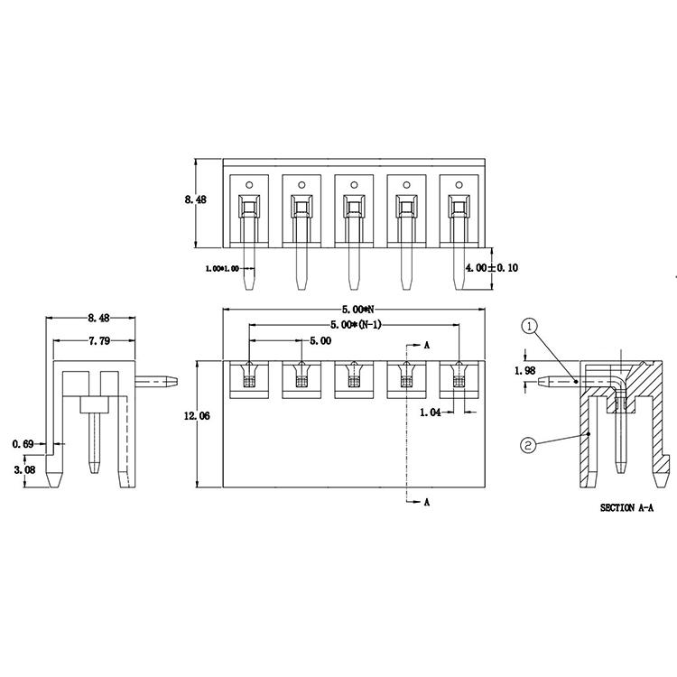 pcb connector block